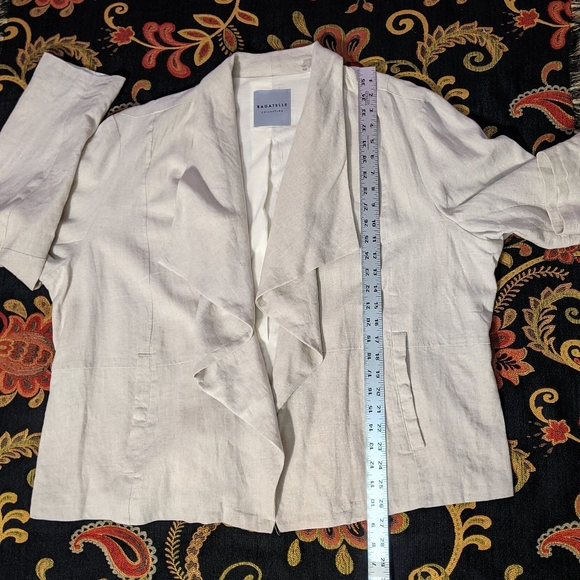 Bagatelle Collection Linen Viscose Drape Front Jacket, 2X - Picture 9 of 9